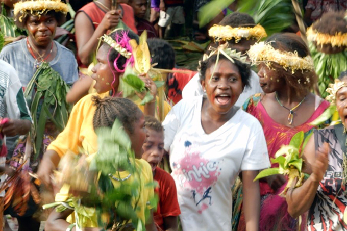 Women celebrating world literacy day 