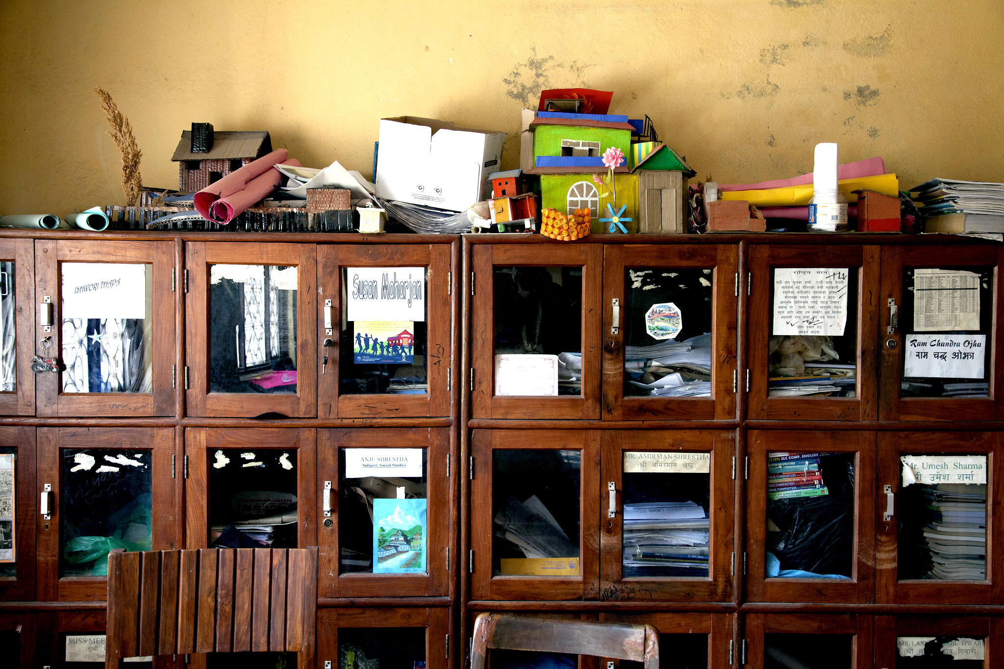 Teacher's common room at a Higher Secondary School in Nepal